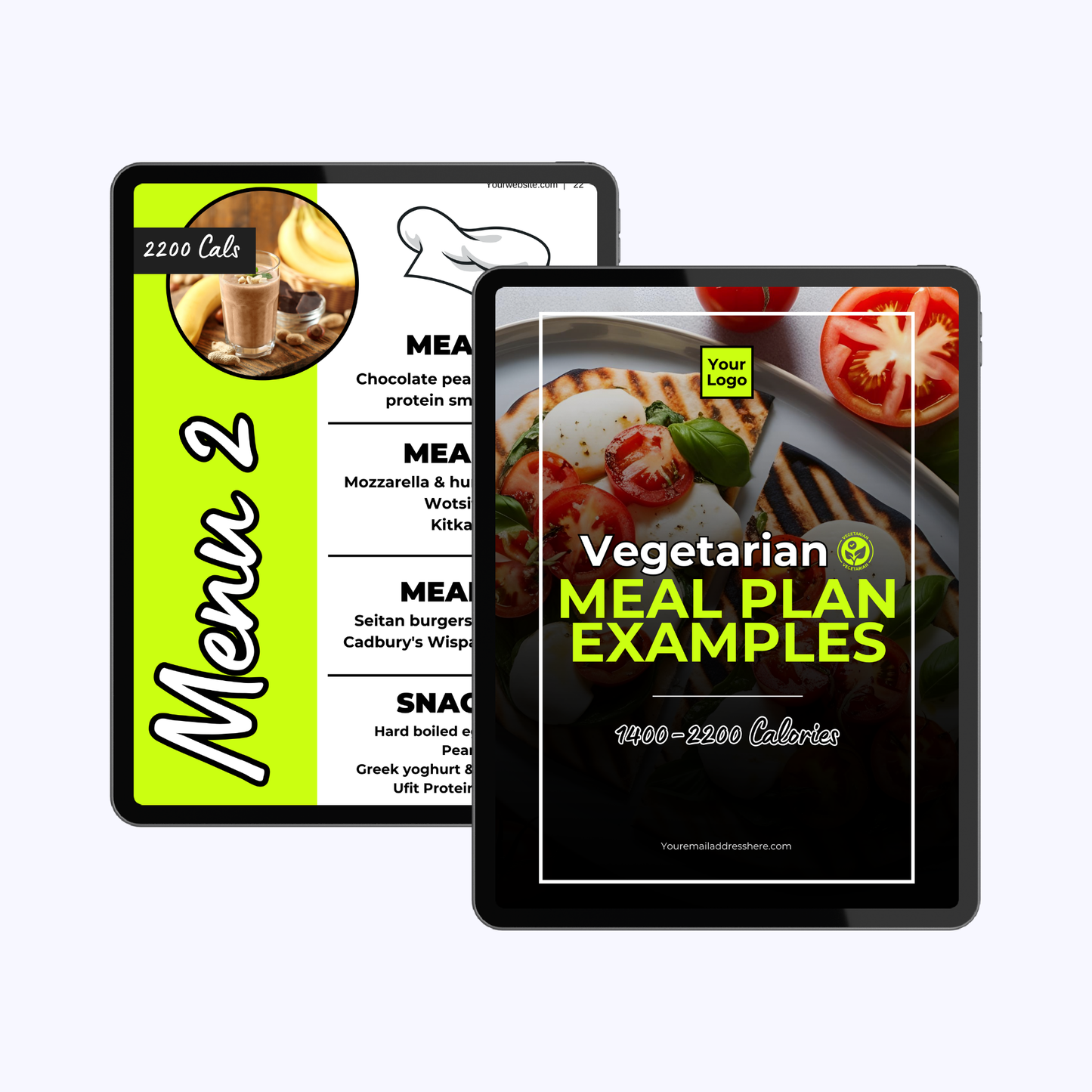 Rebrandable Vegetarian Meal Plan Examples for Coaches